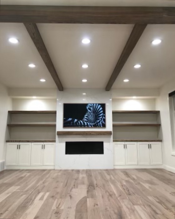 Luxury quartz fireplace surround